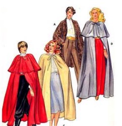4110  BUTTERICK VINTAGE UNLINED LOOSE CAPES LENGTHS,  PONCHO PATTERN SM 8-10